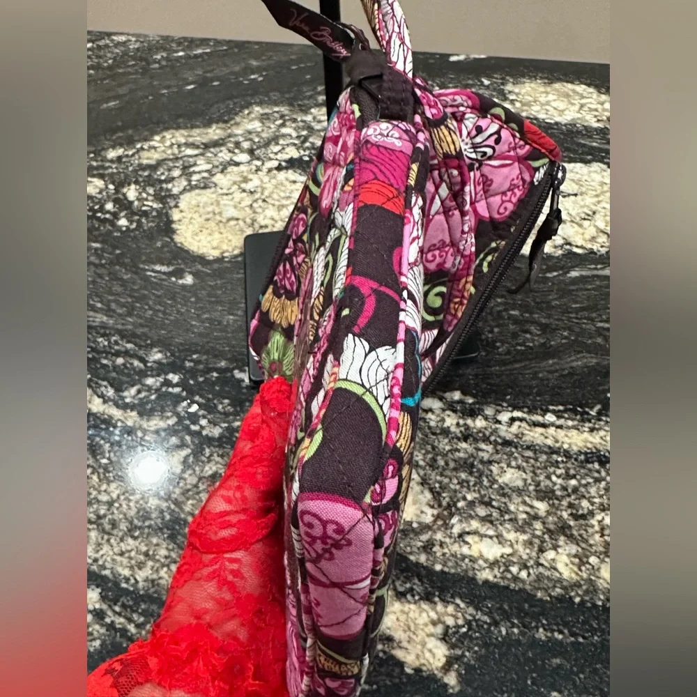 Vera Bradley Pink and Black Floral Crossbody Bag - Picture 9 of 10